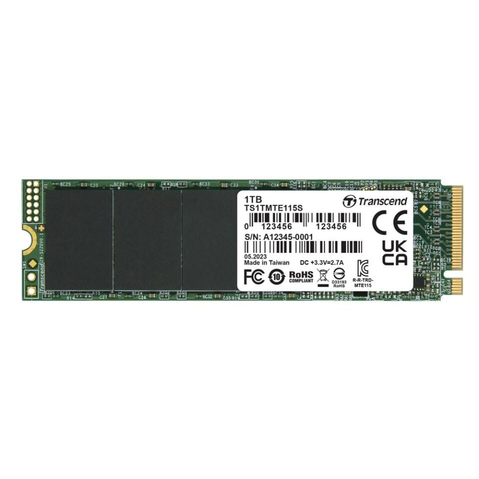 Transcend 1TB 115S 1TB TS1TMTE115S 3200-2000MB-s NVMe M.2 SSD Disk