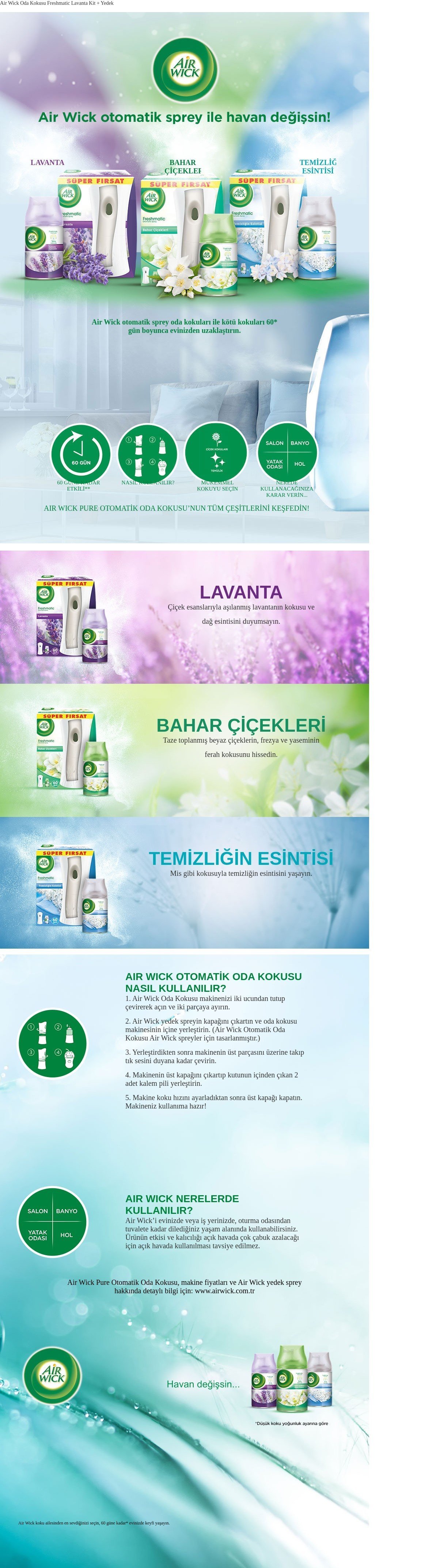 Air Wick Oda Kokusu Freshmatic Makine + Yedek 250 Ml Bahar Çiçekleri