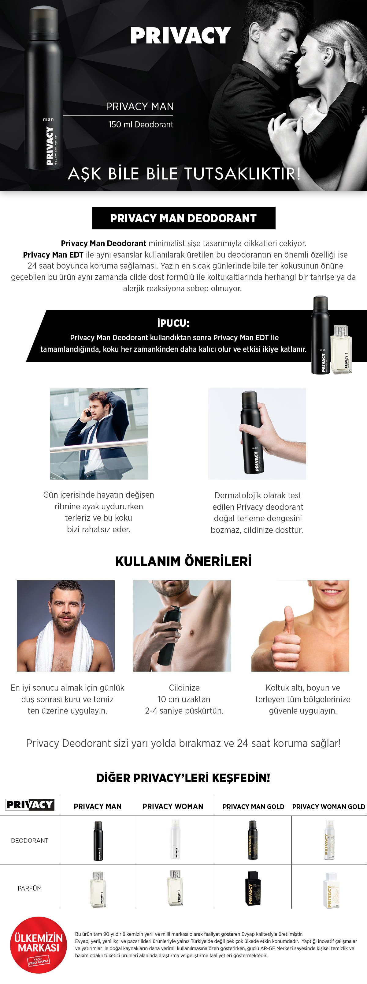 Privacy Men Deodorant 150ml