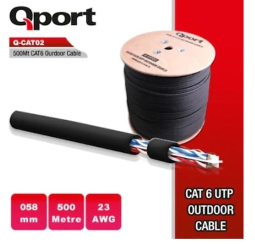 QPORT Q-CATO2 500mt Outdoor 23AWG 0.58MM Dış Mekan Kablo