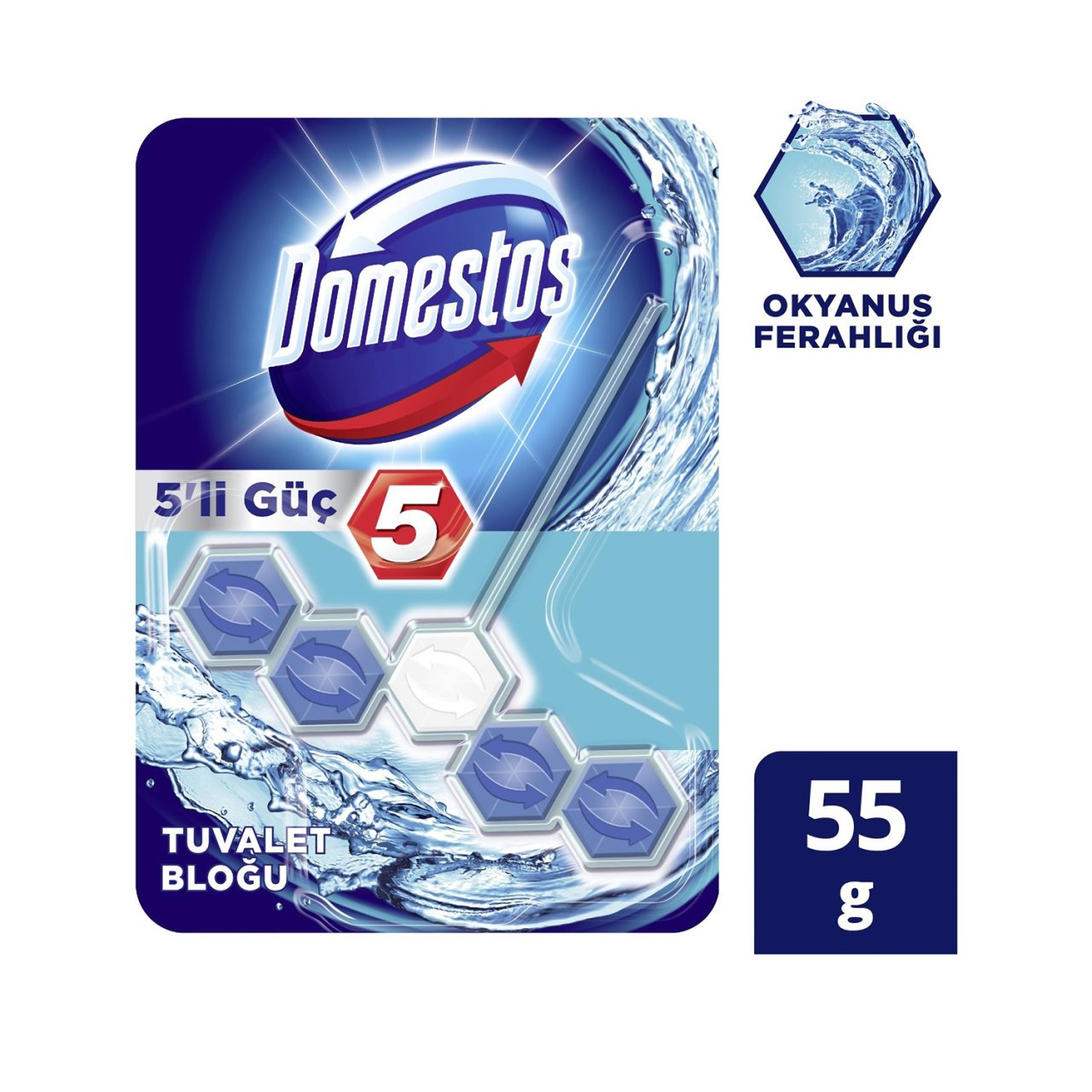Domestos 5'li Güç Okyanus Ferahlığı Wc Blok 55 Gr