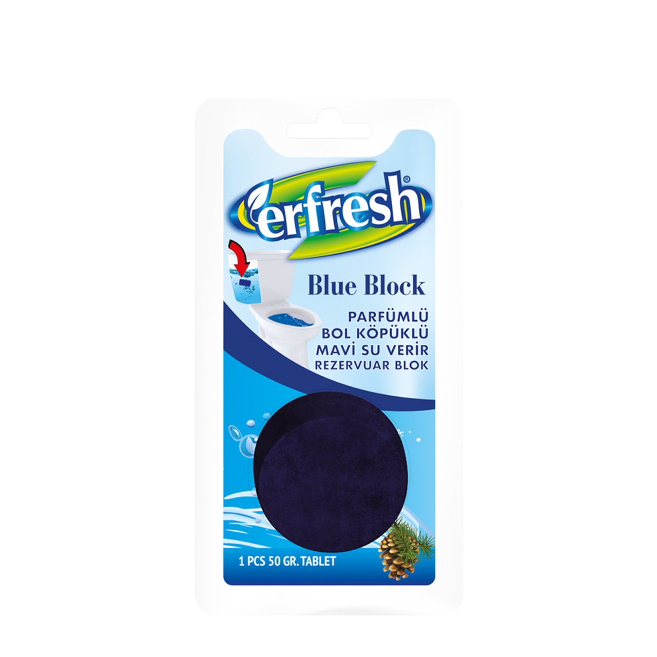 Erfresh Çam Kokulu Rezervuar Blok Tekli 50 Gr