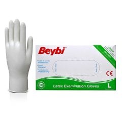 Beybi Pudralı Lateks 100'lü Large Muayene Eldiveni