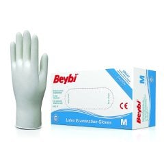 Beybi Pudralı M 100 Adet Lateks Muayene Eldiveni