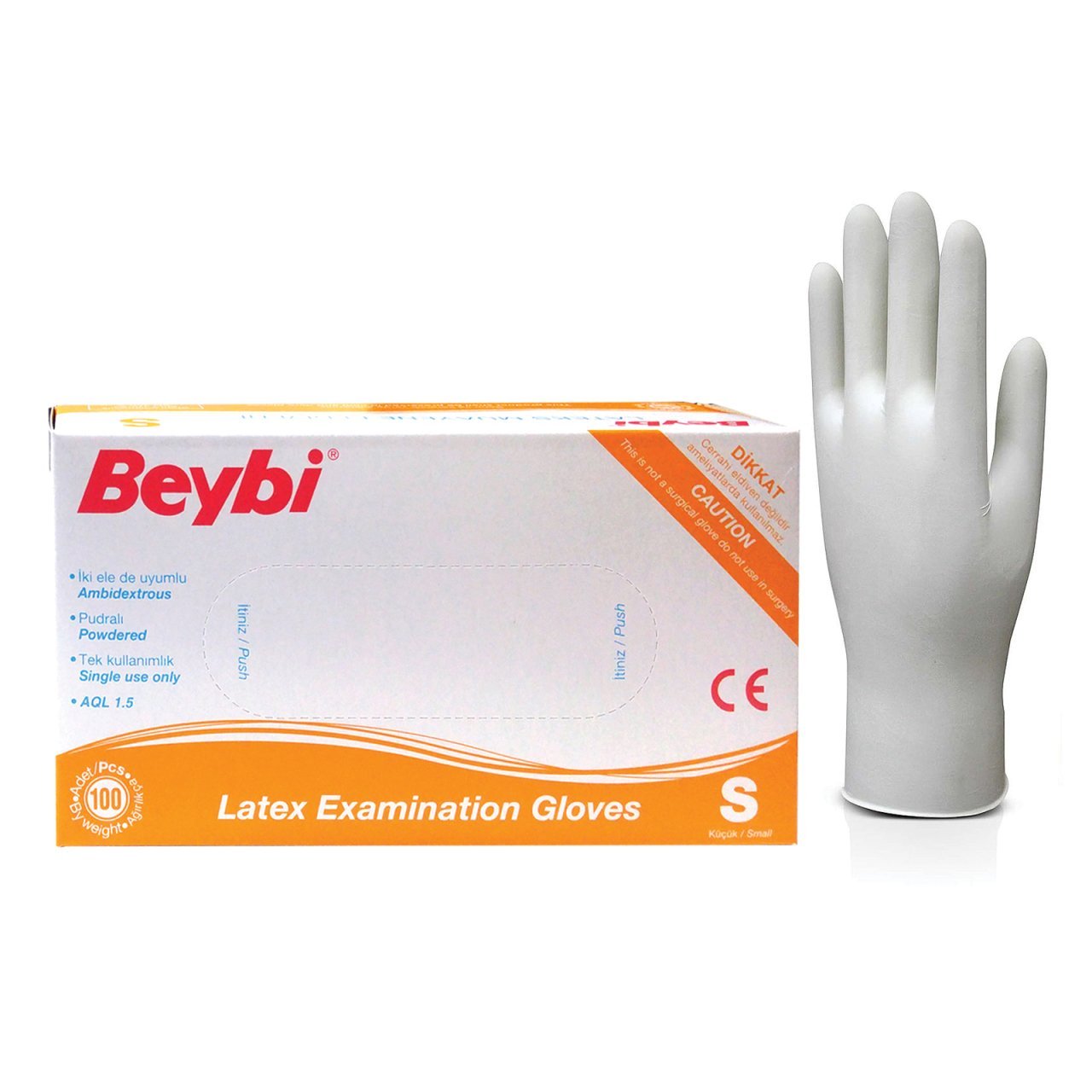 Beybi 100 Adet S Boy Pudralı Lateks Eldiven