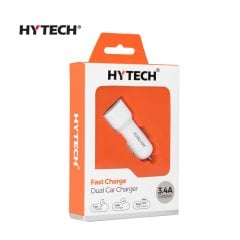 Hytech HY-X40 3.4A Hızlı Şarj 2 USB Beyaz Araç Şarj Cihazı