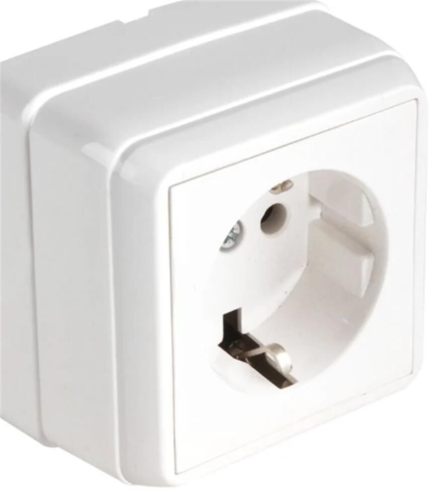 Mutlusan Bron Sıva Üstü Topraklı Priz Beyaz ( 2160 100 0201)