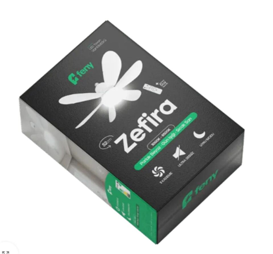 Feny Fn-F80 Zefira 3 Kademe Ultra Sessiz Uyku Mod 3000k-6500K Led Tavan Vantilatörü Kumanda