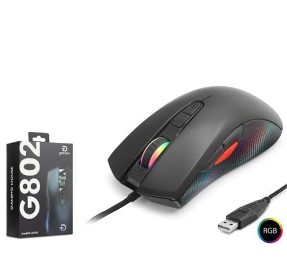 GOOD PRO G802 RGB Gaming Mouse 7200 DPI 8 Tuş 1000Hz Siyah