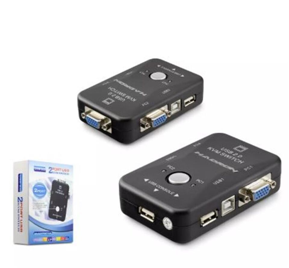 HADRON HDX1360 VGA USB KVM SWITCH 2GİRİŞ 1ÇIKIŞ SİYAH