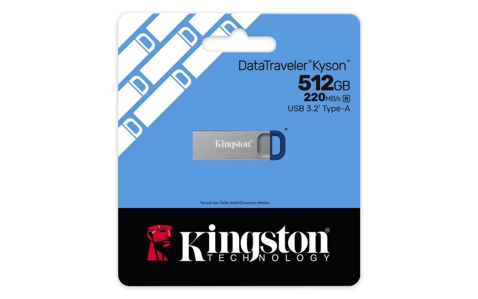 Kingston DTKNG2-512GB 512GB DataTraveler Kyson 220MB-s Metal USB 3.2 Gen 1 Flash Bellek