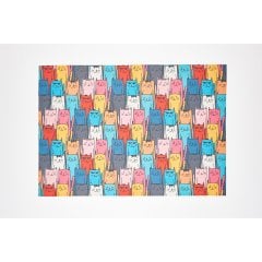 Asterion Pet Havlu ve Matı Kedi Desen Baskılı 50x70 cm
