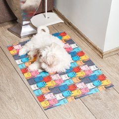 Asterion Pet Havlu ve Matı Kedi Desen Baskılı 50x70 cm