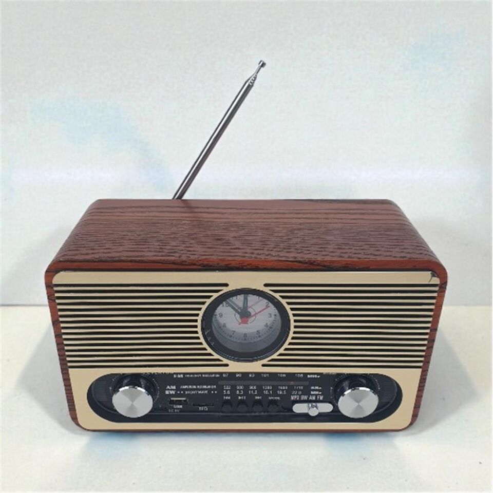 Everton RT-566 Bluetooth-USB-SD-FM Şarjlı  Saatli Nostaljik Radyo