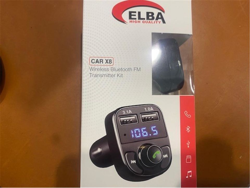 Elba Car X8 2Usb Wireless Bluetooth Fm Transmitter Kit