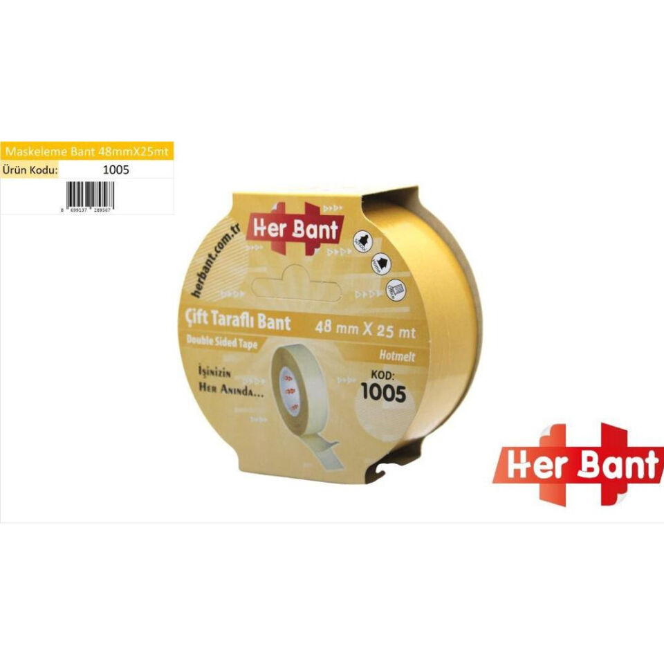 Her Bant Çift Taraflı Bant Askılı 48x25 Mt 1005