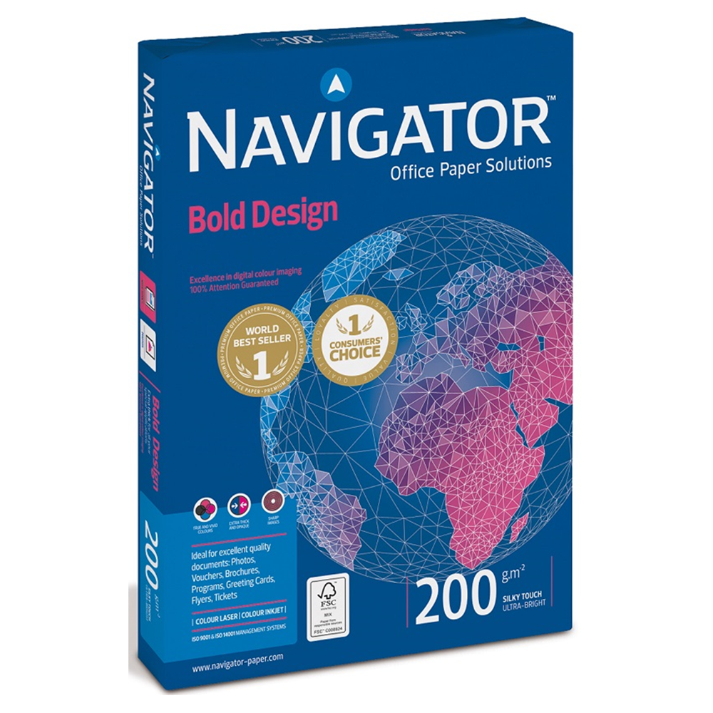 Navigator Gramajlı kağıt Bold Design 150 Lİ A4 200 GR Beyaz