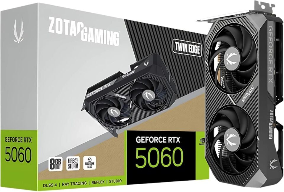 Zotac Geforce RTX5060 8GB GDDR7 128BIT 3xDP-HDMI (GEFORCE RTX 5060 GAMING TWIN EDGE) Ekran Kartı