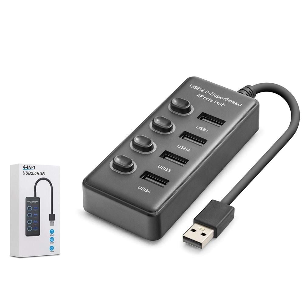 Hadron HDX7048 USB Hub 2.0 480Mbps 4x USB-A 4 Port Switch’li Çoklayıcı Siyah