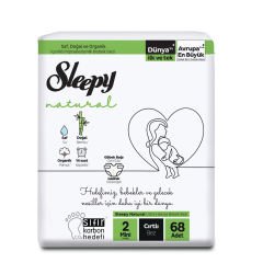 Sleepy Natural Ekonomik Paket Bebek Bezi 2 Numara Mini 68 Adet 3.6 Kg