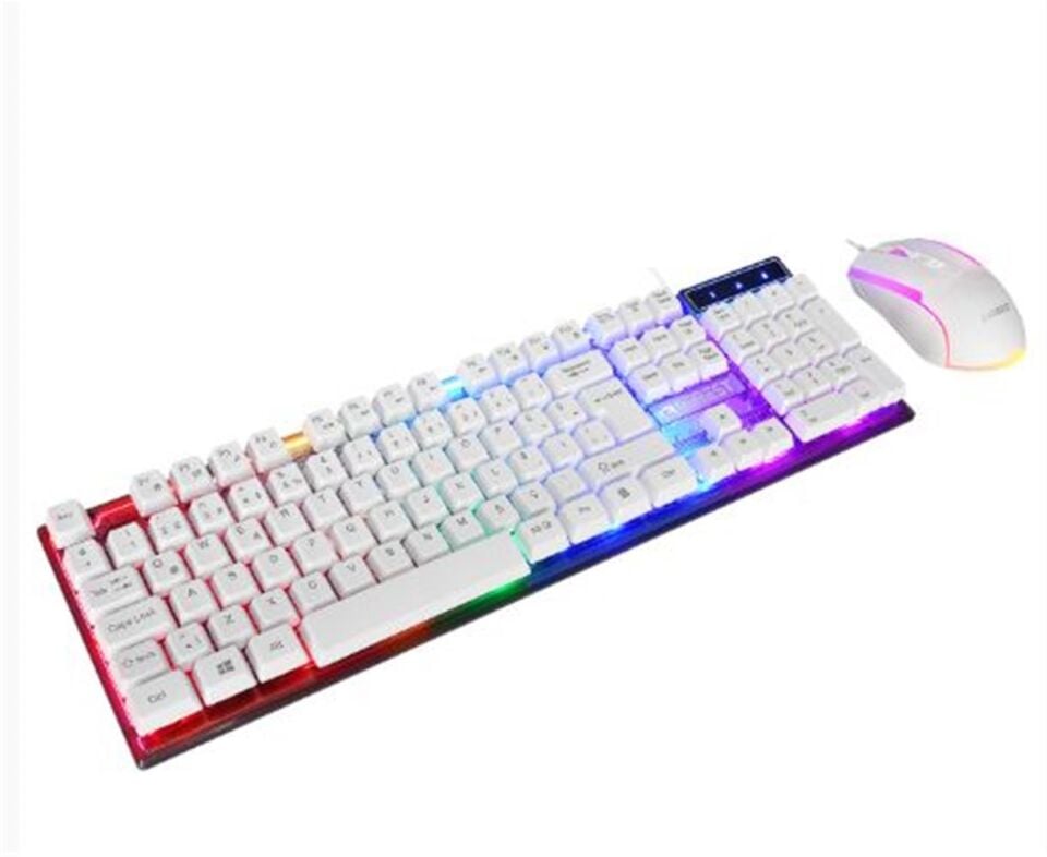 Everest KM-198 Luminax Beyaz Gökkuşağı Aydınlatmalı Q Gaming Oyuncu Klavye + Mouse Set