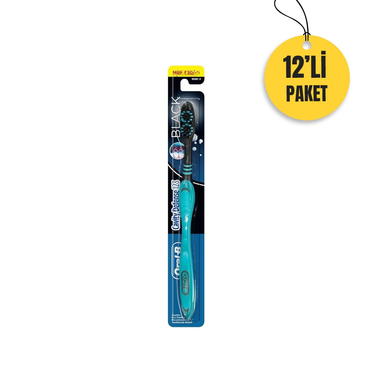 Oral-B Cavity Defense Medium Black Diş Fırçası 12'Lİ PAKET