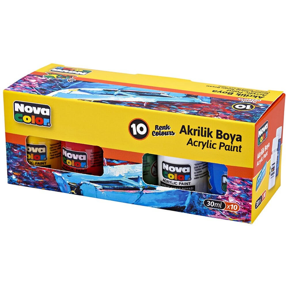 Nova Color Akrilik Boya Şişe 10 Lu Takım 30 ML Nc-2002