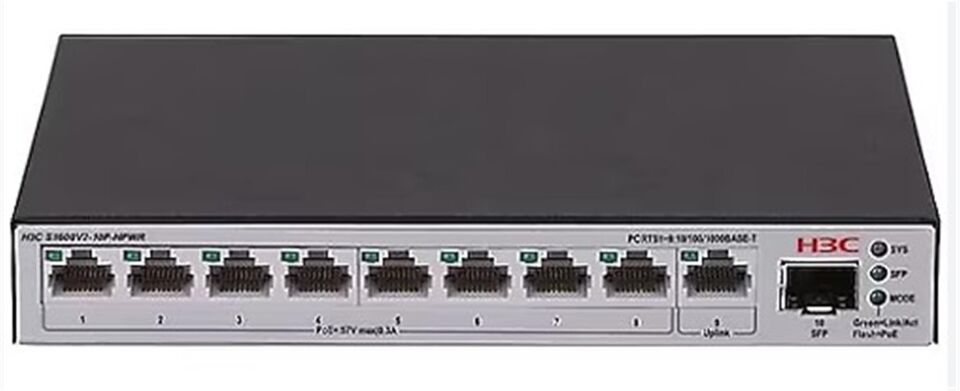 H3C S1600V2-18P-HPWR L2 16 port 10-100-1000 BASE-T PoE+ Portu 2 adet 1G SFP Portu 240W PoE+ Switch