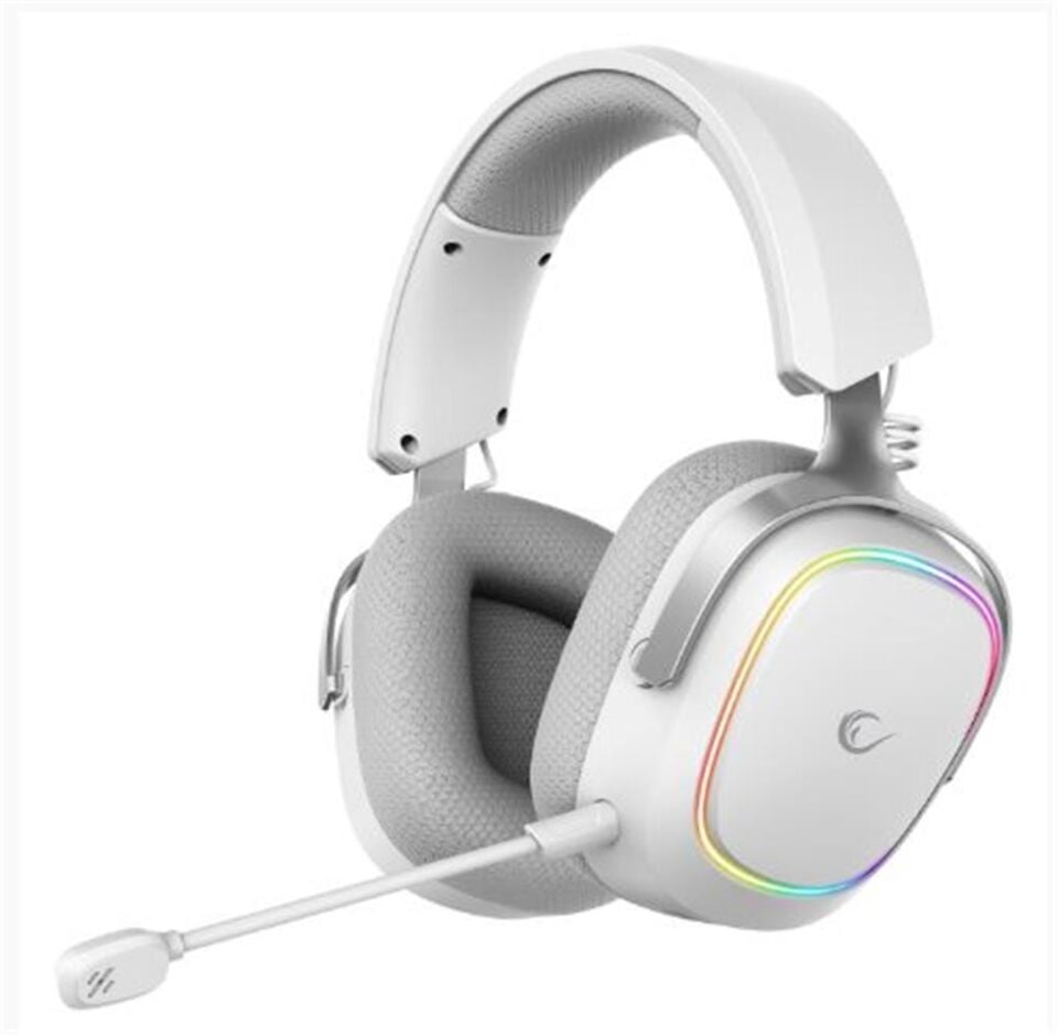 Rampage RETSU Beyaz-Gri Kablosuz 2.4G+ Bluetooth Kumaş  Deri  Earpad Mikrofonlu Oyuncu Kulaklığı