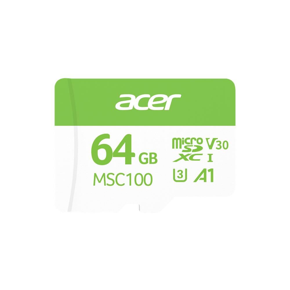 Acer MSC100 64GB microSD U3 V30 A1 Aksiyon Kamera & Güvenlik Kamerası Uyumlu