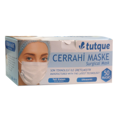 Tutque 3 Katlı Telli Cerrahi Maske 50 Adet