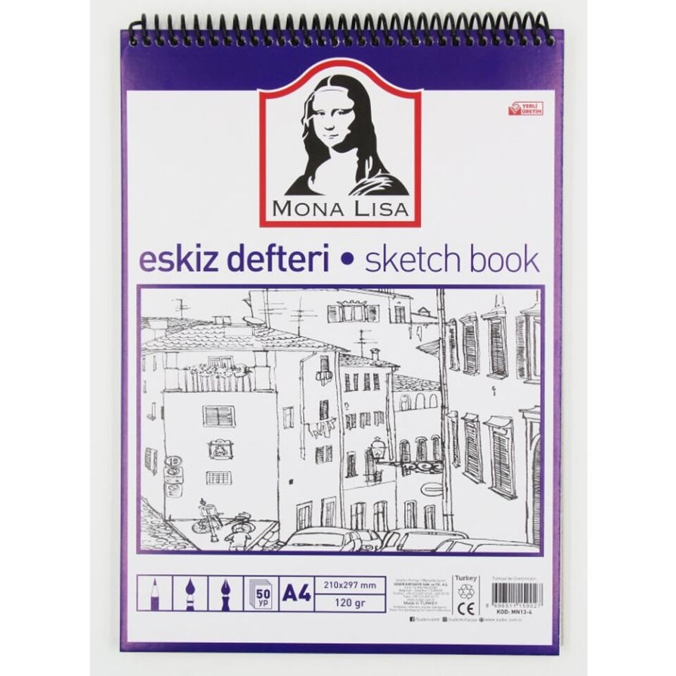 Mona Lisa Eskiz Defteri Telli A4 120 GR 50 YP MN13-4