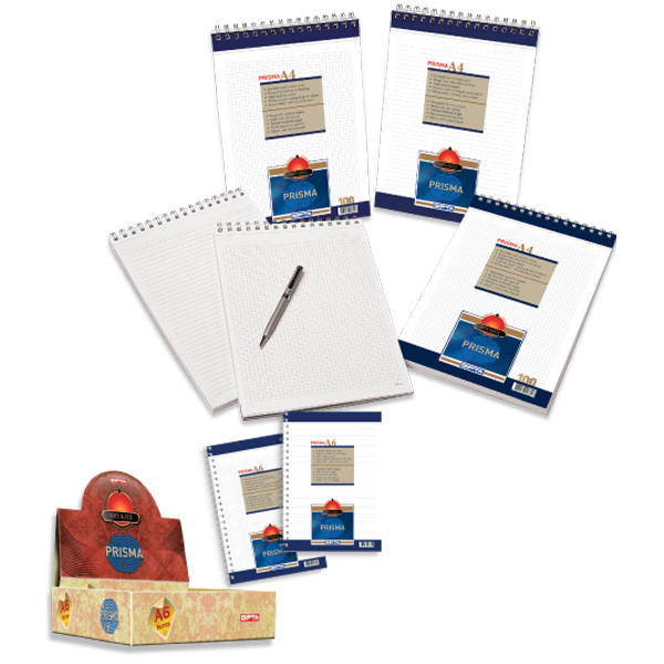 Gıpta Bloknot Prisma Spiralli Karton Kapak Çizgisiz 100 YP A4 1378