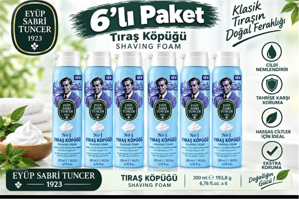 Eyüp Sabri Tuncer Tıraş Köpüğü No:1 - 200 ml 6lı Paket