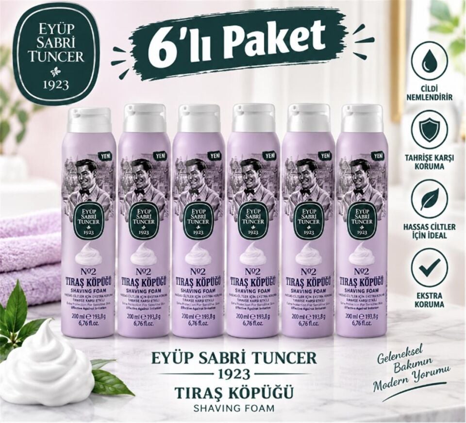 Eyüp Sabri Tuncer Tıraş Köpüğü No:2 - 200 ml 6lı Paket