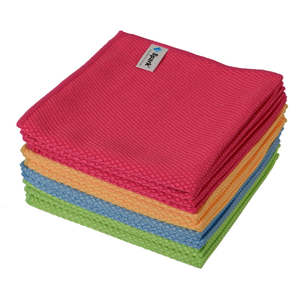 Spark Mikrofiber Cam Bezi Paket 12 Adet Çok Renkli 40 x 40 CM