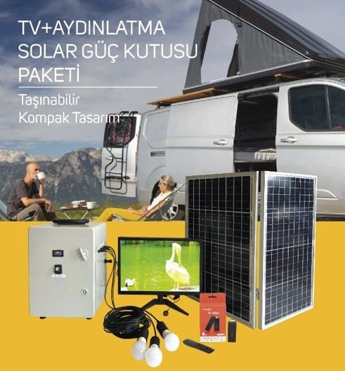 TV + Aydınlatma Solar Güç Kutusu Paketi
