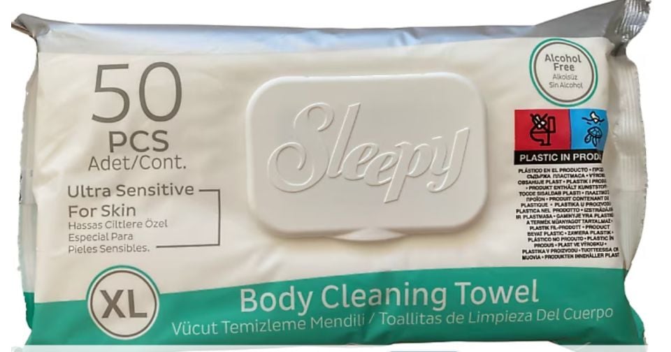 Sleepy Yetişkin Vücut Temizleme Mendili 18*50 li