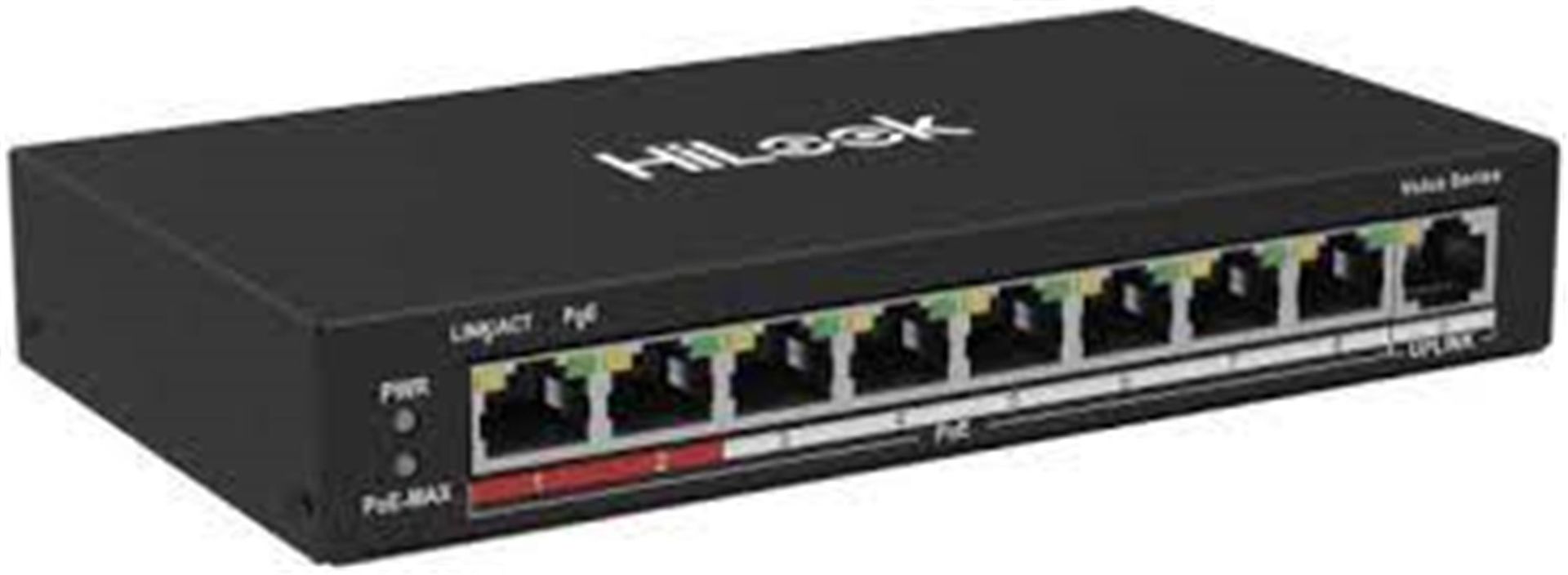 Hılook NS-0109P-60B 8 Port Megabit 8 Port PoE 60W +1 Port Megabit Uplink Long Range 250 mt Yönetilemez Masaüstü Switch