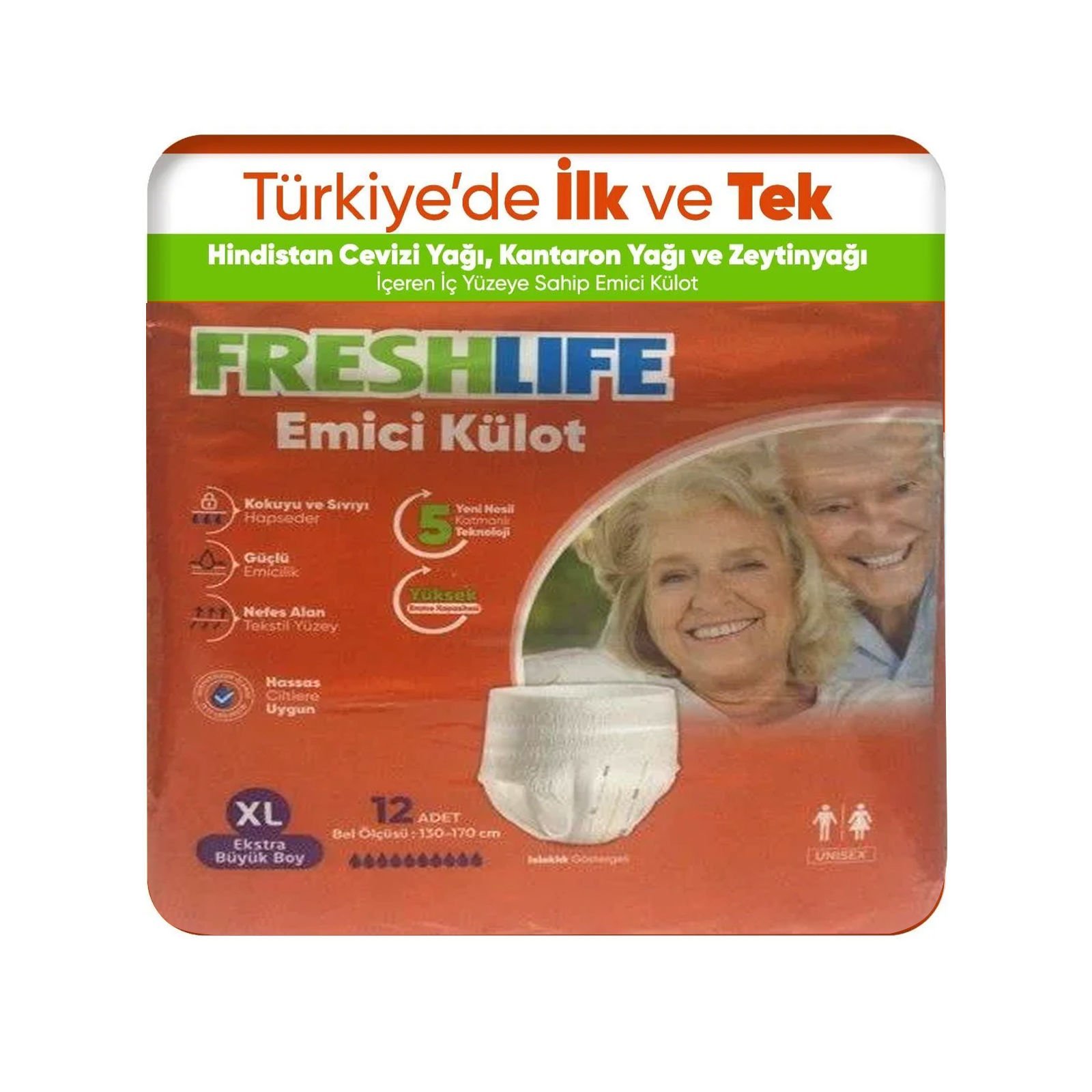 FreshLife  Emici Külot  XL Ekstra Büyük Boy  12 Adet