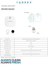 Carpex Micro Beyaz Koku Makinesi ve 50 ml Koku Kartuşu