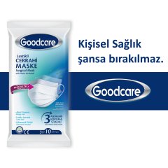 Good Care Lastikli Telli 3 Katlı Cerrahi Maske 10'lu