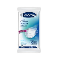 Good Care Lastikli Telli 3 Katlı Cerrahi Maske 10'lu