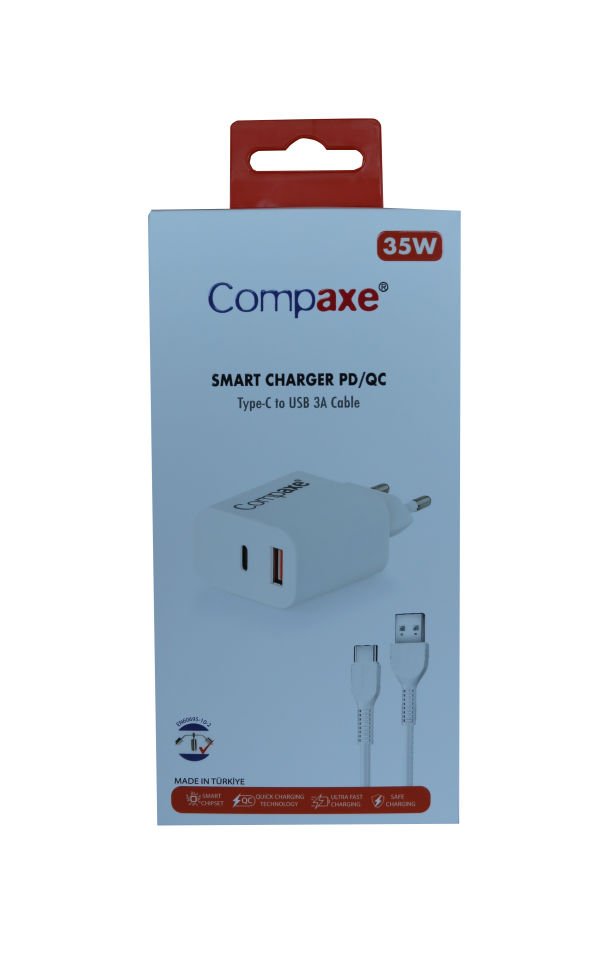 Compaxe CTA-200CA PD+QC 3.0 35W Ev Şarj Kafa