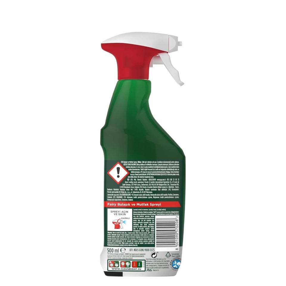 Fairy Power Sprey 3’ü 1 Arada Bulaşık Ve Mutfak 500 Ml