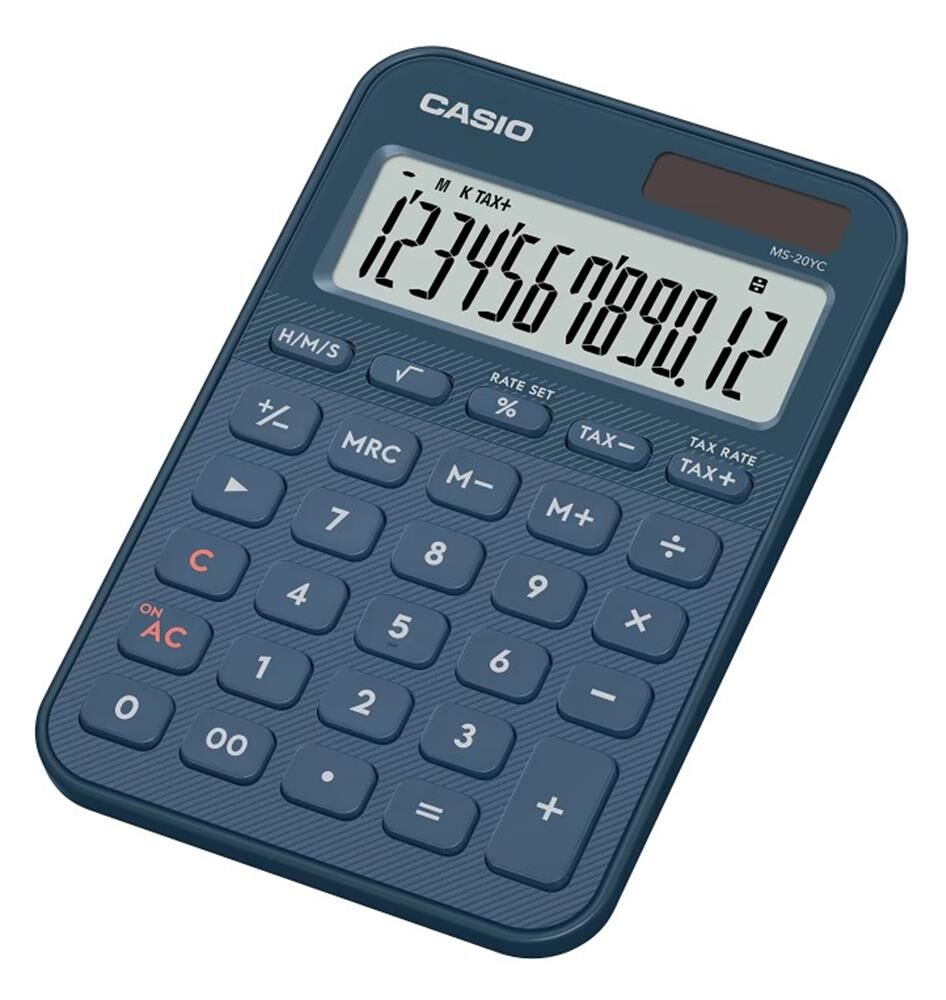 Casio MS-20YC-NY 12 Hane Lacivert Masa Üstü Hesap Makinesi
