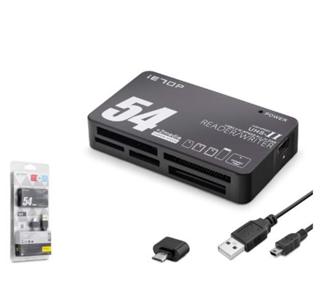 iETOP TC209 USB Type-C All in One Kart Okuyucu SD MicroSD MMC MS 480 Mbps Siyah