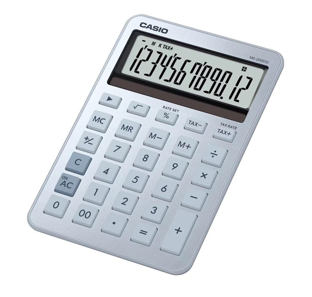 Casio MS-200DQ-BU 12 Hane Buz Mavisi Masa Üstü Hesap Makinesi