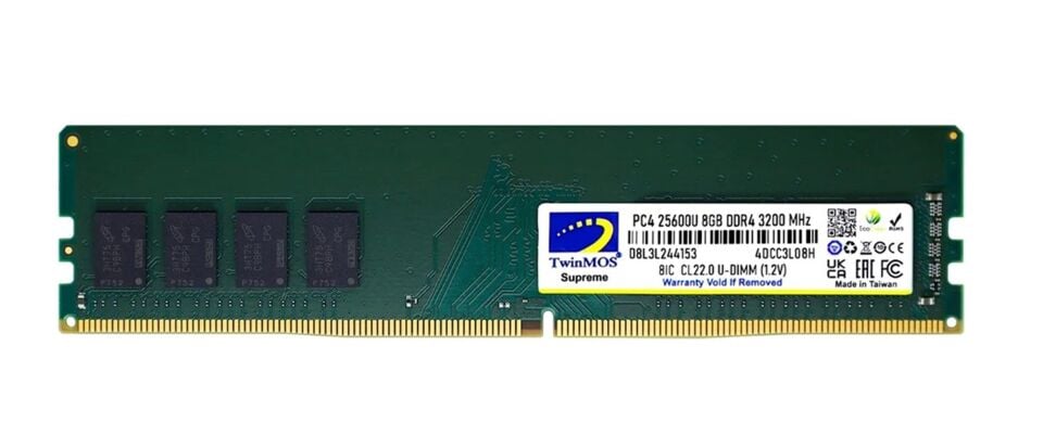 TwinMOS 8GB DDR4 3200MHz CL22 1.2V (MDD48GB3200D) Desktop Pc Ram
