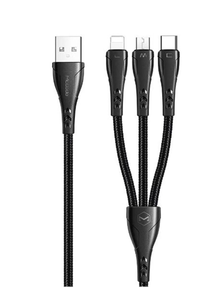 MCDODO CA-6960 3İN1 (LİGHTNİNG-MİCRO-TYPE-C) ŞARJ KABLOSU 3A 1.2M
